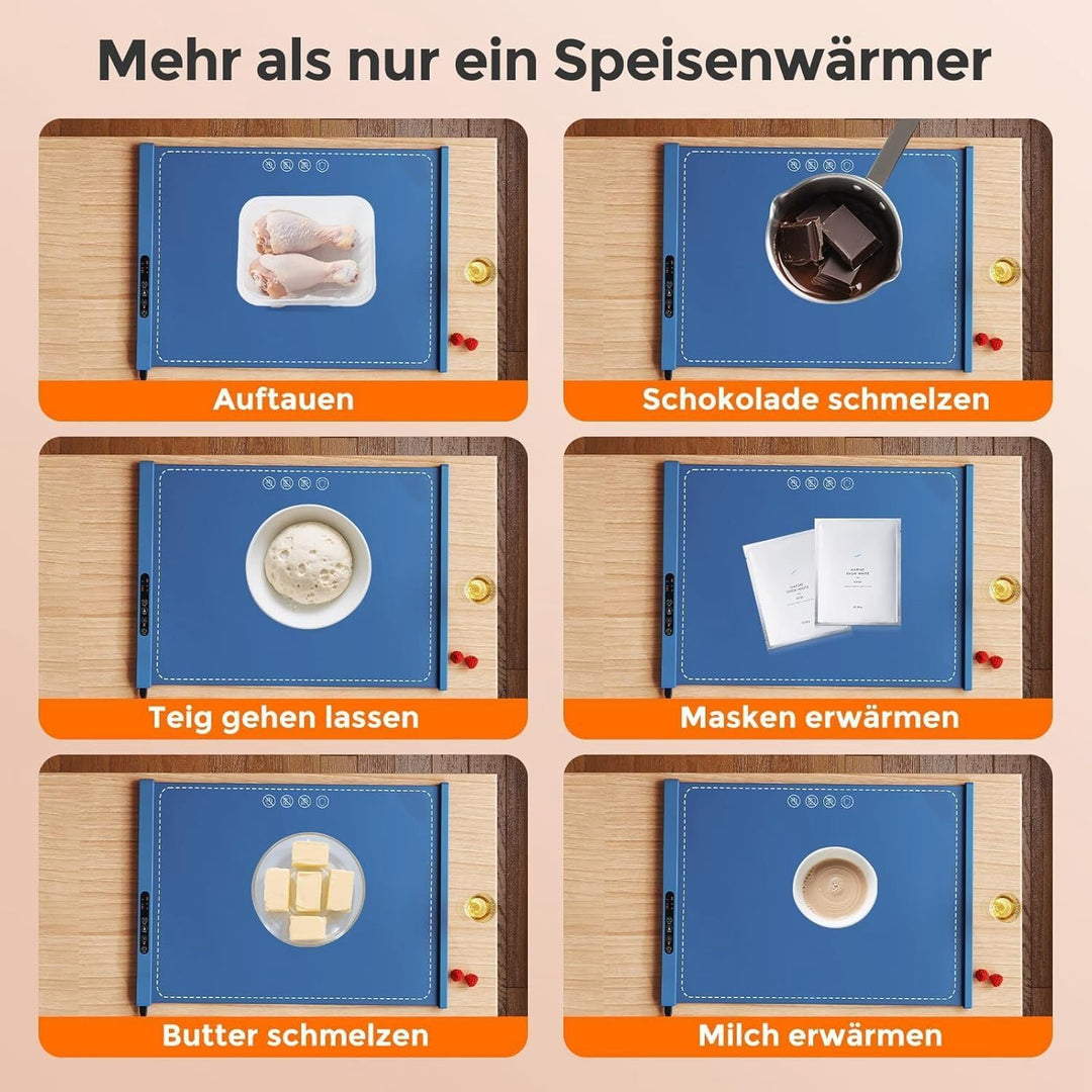 GOPLUS Warmhalteplatte elektrisch, Speisewärmer Silikon für Lebensmittel, Tragbare Wärmematte mit au