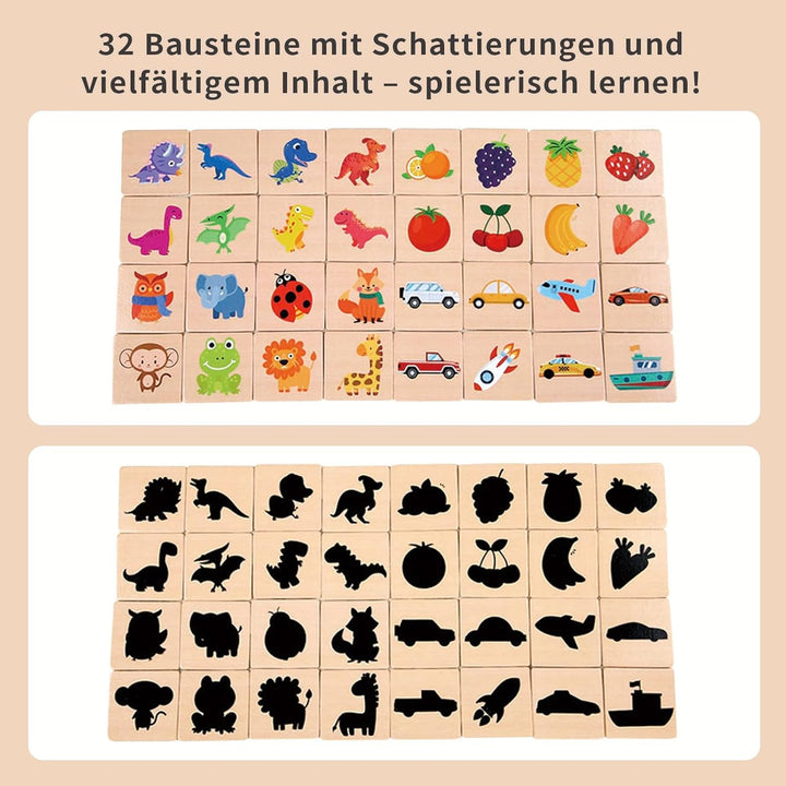 Montessori Spielzeug für 2 3 4 5 Jahre, Matching-Blöcke, Holzspielzeug, Kinderspielzeug, Lernspielze