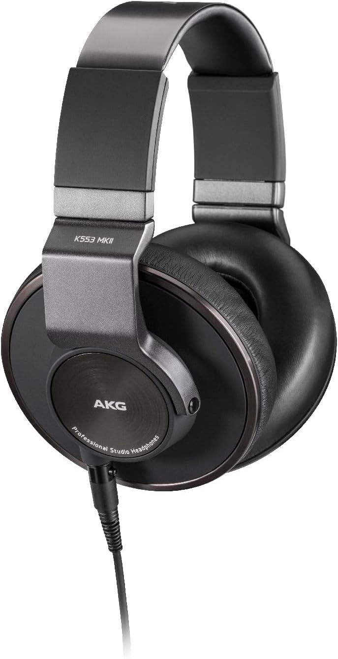 AKG Pro Audio K553 MKII Over-Ear, geschlossene Rückseite, Faltbare Studio-Kopfhörer, Schwarz Ohrumsc