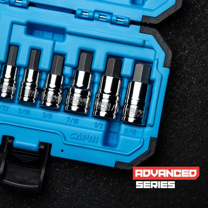 Capri Tools Innensechskant-Bit-Steckschlüsselsatz, SAE, Advanced Series, 13-teilig SAE / Advanced Se