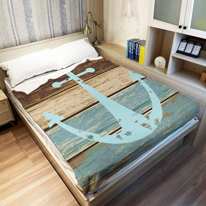 YISUMEI Decke 125x150 cm Kuscheldecken Sanft Flanell Weich Fleecedecke Bettüberwurf Nautische Dekor