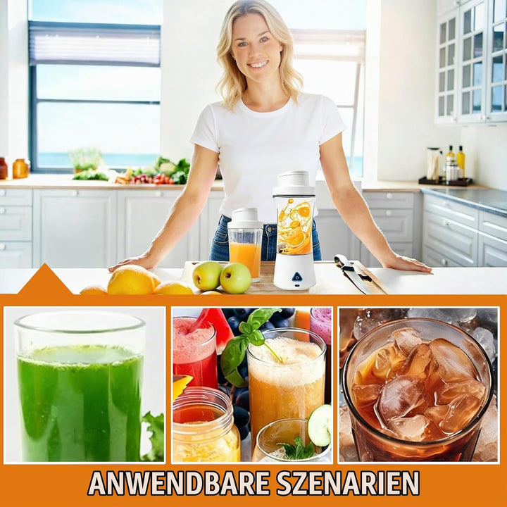 Smoothie Maker to Go, 700ml Elektrischer USB-Entsafter, Mini-Standmixer Und Smoothie-Maker Mit Sechs