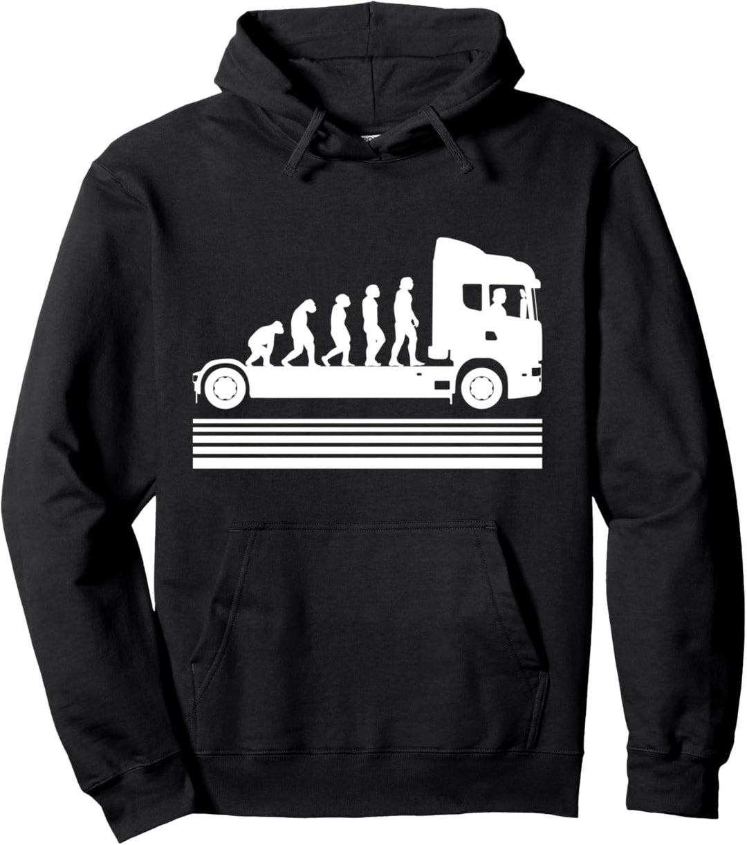 LKW Fahrer Lastwagen Trucker Evolution Geschenk Pullover Hoodie