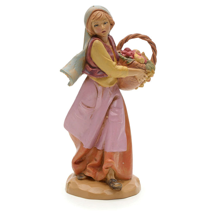 Holyart Krippenfigur handcoloriert, Hirtenmädchen 12 cm Fontanini
