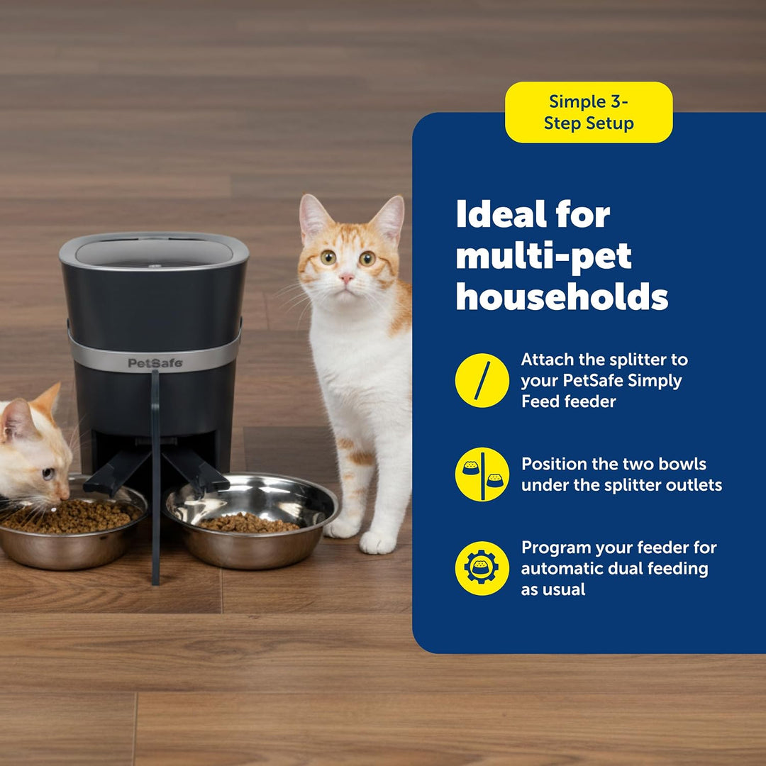 PetSafe 2 Tierfutterteiler mit nur einem Napf, Futterautomat für zwei Hunde oder Katzen, BPA-freier