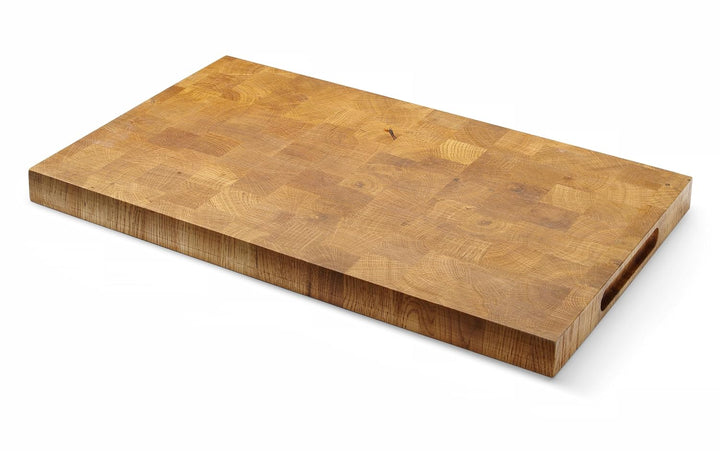 HENDI Servierbrett, doppelseitig, mit Saftrille, gefrästen Griffen, Schneidebrett, Küchenbrett, Holz