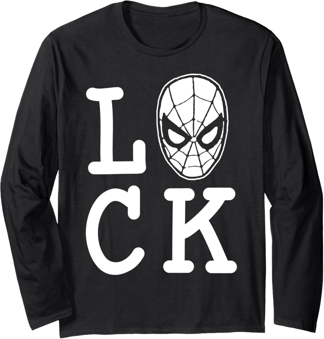 Marvel Spider-Man Lucky St. Patrick's Day Text Langarmshirt