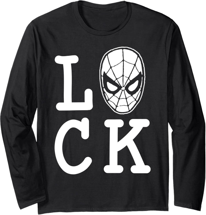 Marvel Spider-Man Lucky St. Patrick's Day Text Langarmshirt