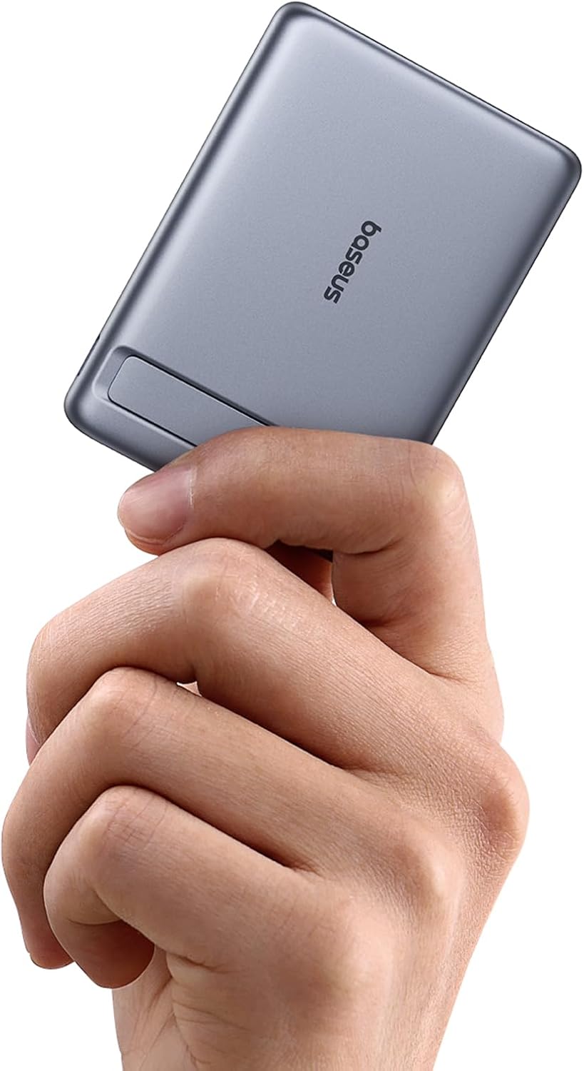 Baseus Mini MagSafe Powerbank 5000mAh Qi2-zertifiziertes mit Klappbarer Ständer, PD 20W Magnetische