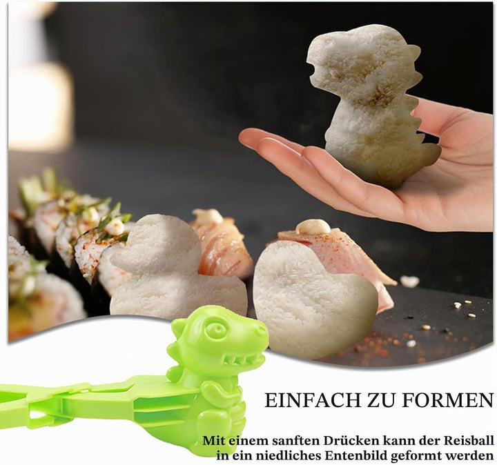 4 Stück Bento Zubehör - Rice Ball und Sushi Formen mit Animal Shapes DIY Tool