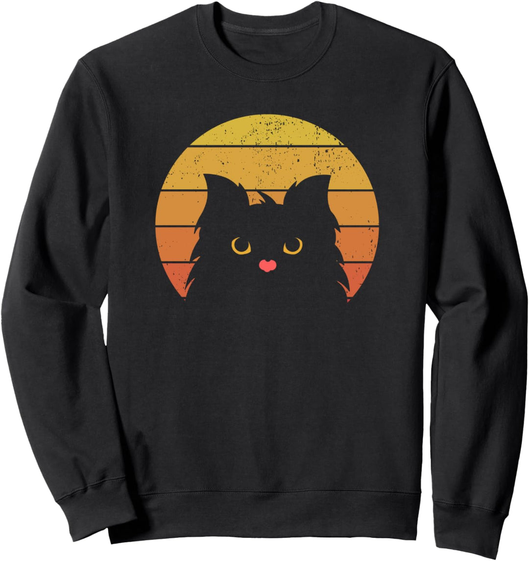 Cat Retro Vintage Black Cat For Men Women Sweatshirt