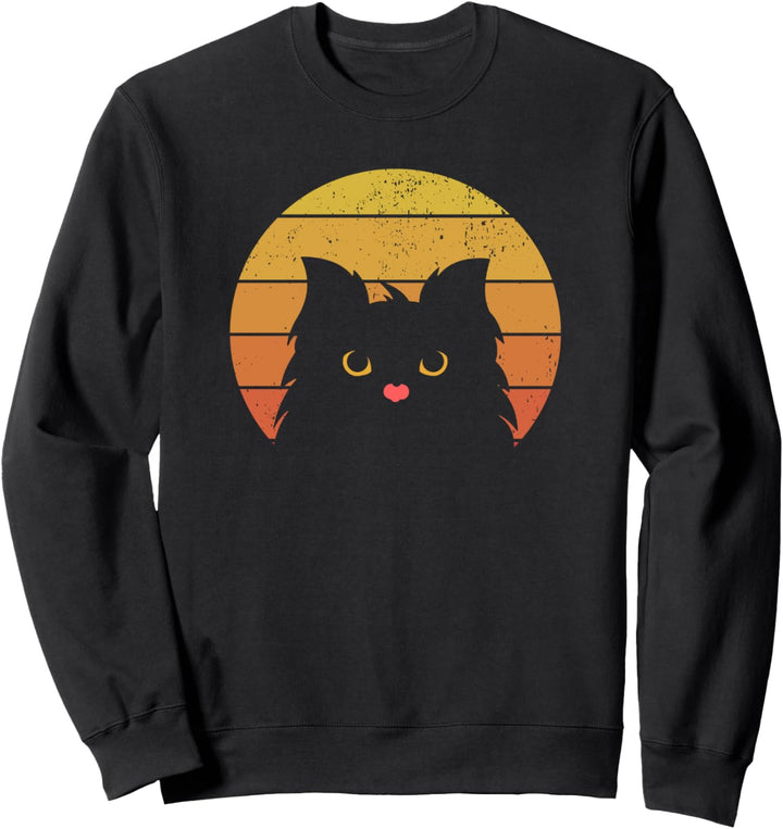 Cat Retro Vintage Black Cat For Men Women Sweatshirt