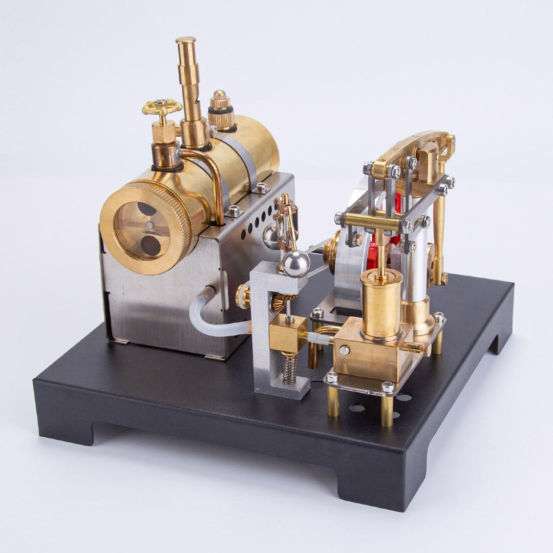 KAROON Retrol Dampfmaschinen-Modell, Vollmetallträger Dampfmaschinenmodell Und Liegender Kessel mit