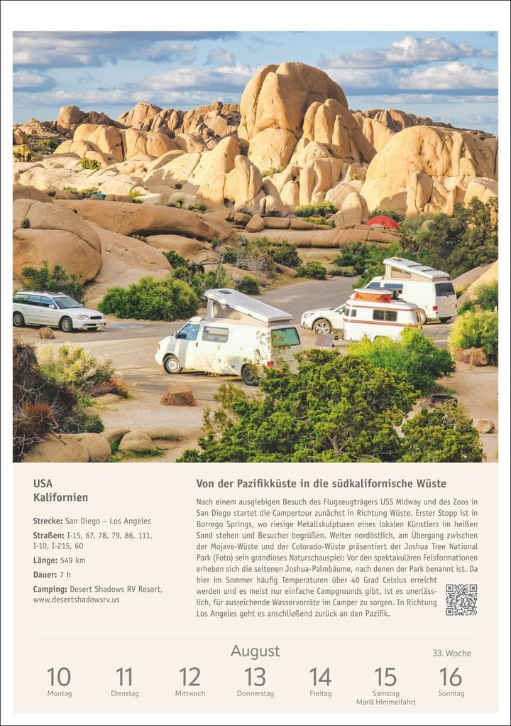 Campinglust Wochen-Kulturkalender 2026 - 53 unvergessliche Touren: Wochenkalender für alle Reise- un