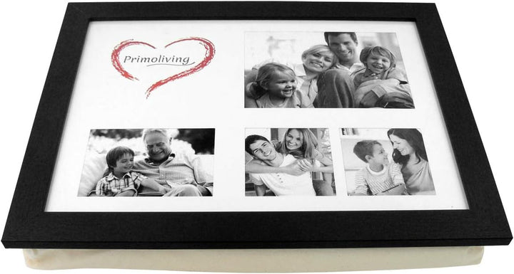 PrimoLiving Knietablett P-779 mit Kissen und Fotorahmen schwarz, Schwarz