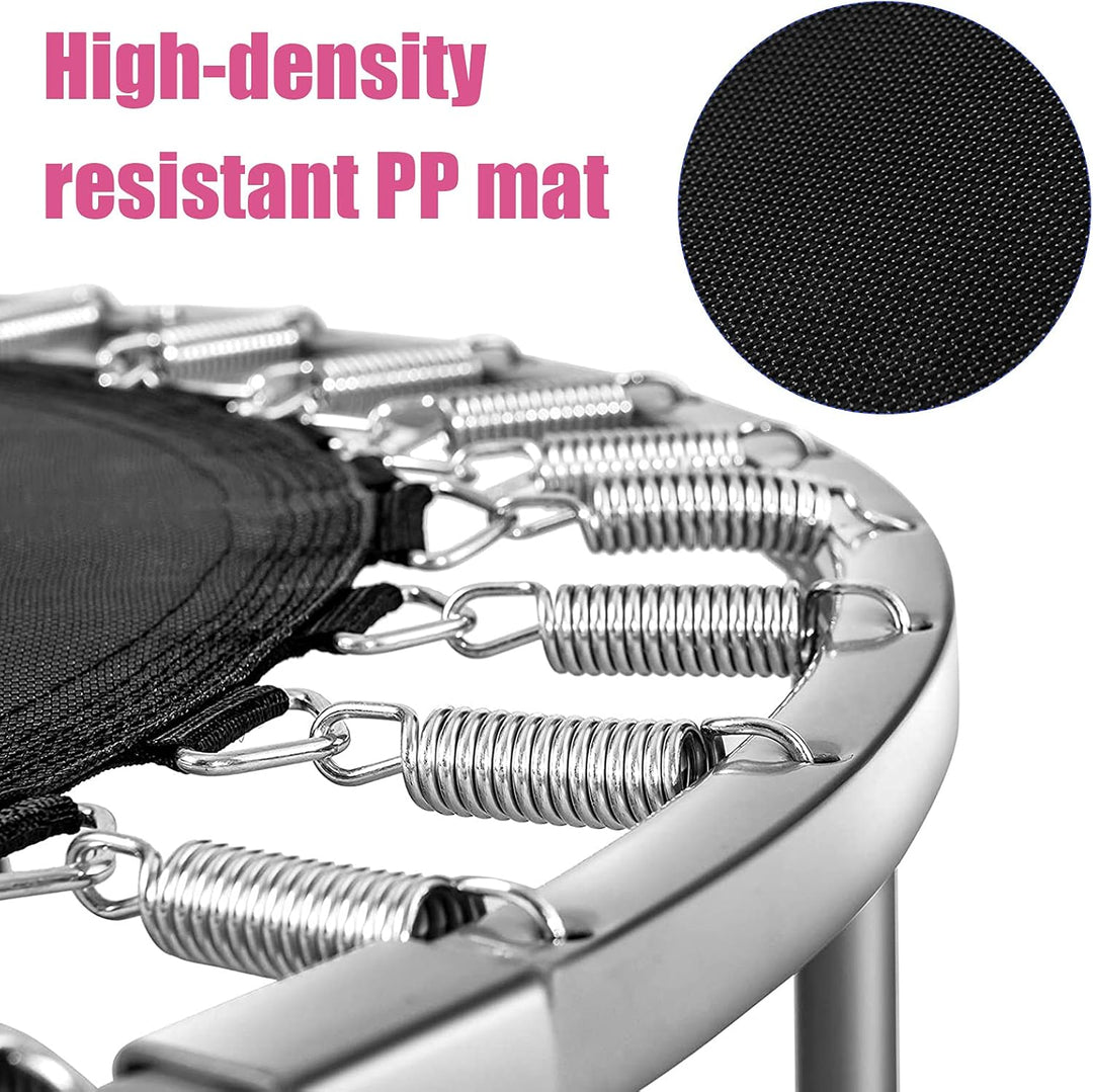 LIFEZEAL Faltbares Fitness-Trampolin Ø 97 cm, Mini-Trainingstrampolin mit Federn, robuster Stahlrahm