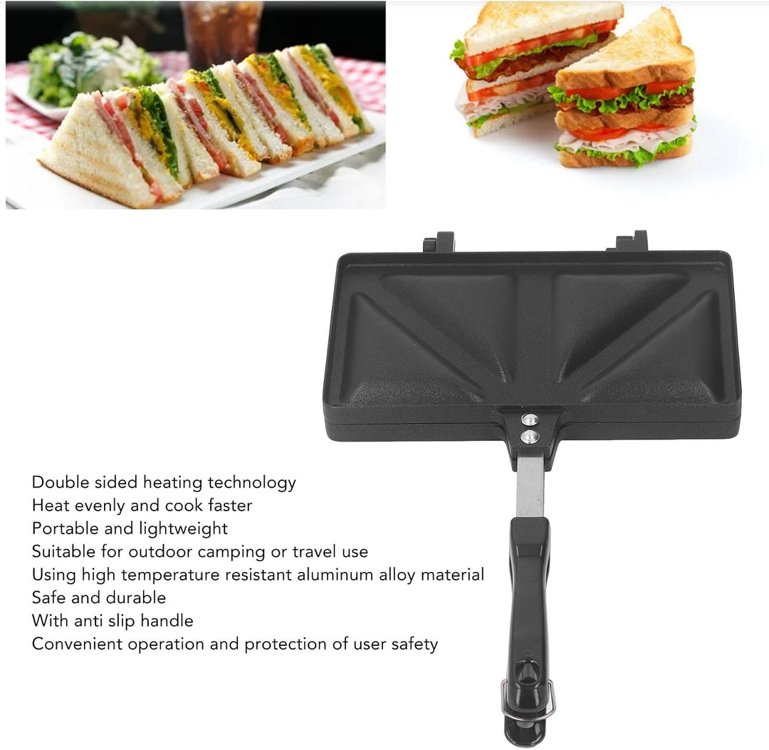 Hot-Dog-Toaster, Doppelseitige Bratpfanne, Sandwich-Backform aus Aluminiumlegierung, Frühstückszuber