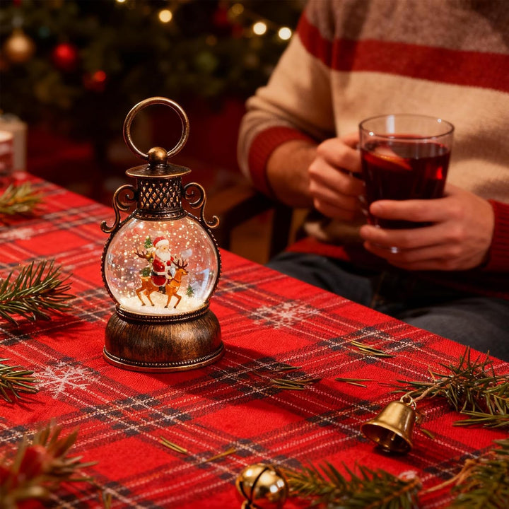 Schneekugel für Weihnachten,Partyszene Requisiten - Weihnachtsmann Schneekugel mit Licht,für Kaminsi