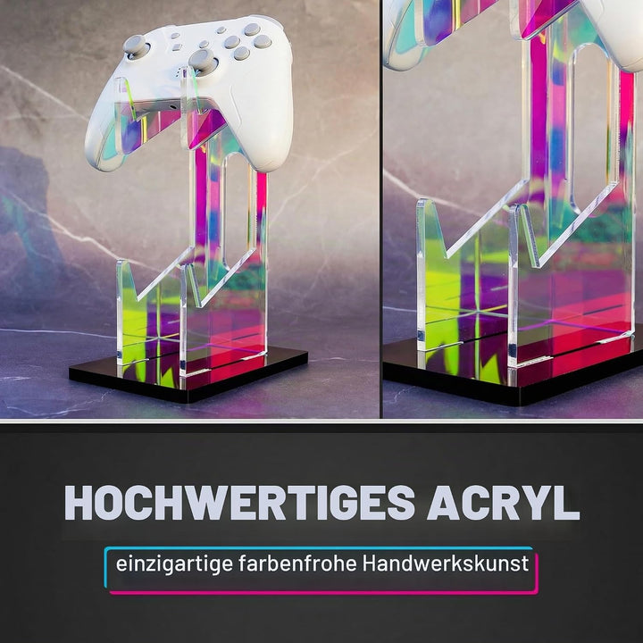 NiHome Irideszierender Acryl-2-Tier Universal Game Controller Headset Halter für PS5 Xbox ONE Switch