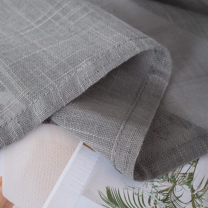 MIULEE 2er Set Voile Vorhang Sheer Leinenvorhang mit Ösen Transparente Leinen Optik Gardine Ösenscha