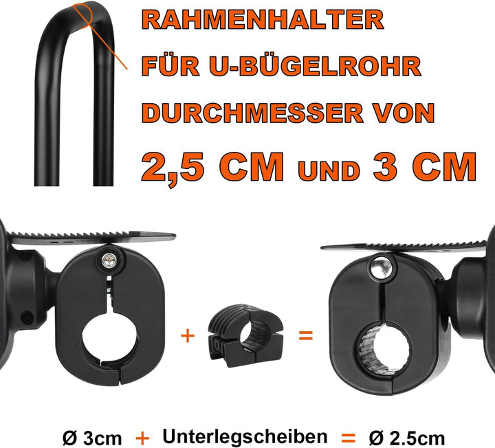 TEOV 1 Stück Rahmenhalter für Fahrradträger Länge 12CM, Verstellbarer Strap-Rahmenhalter für E-Bike