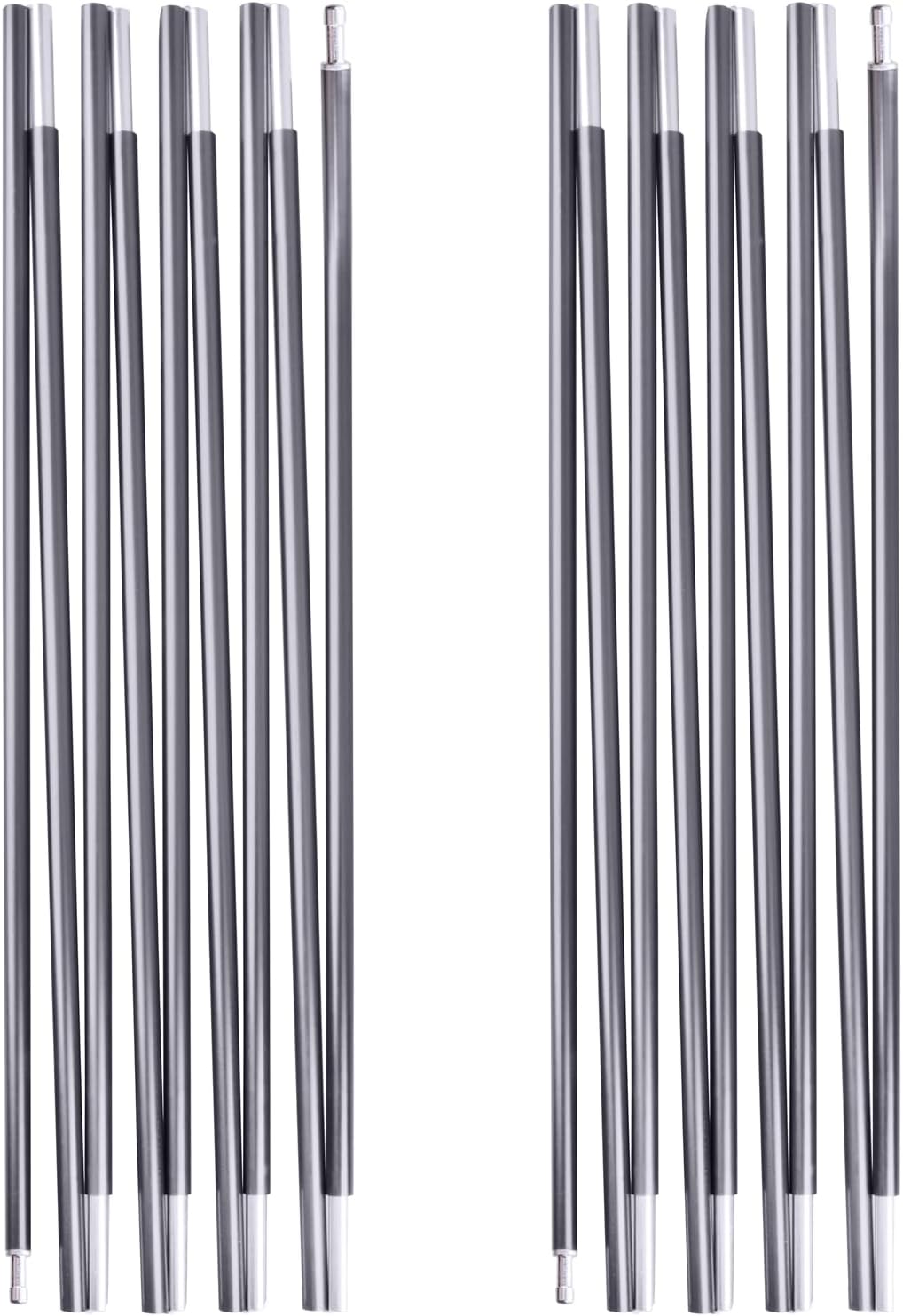 TRIWONDER 2 Stück Zeltstange, Alu Zeltstange Reparatur Set, Aluminium Tarp Pole Tarpstange, Aufstell