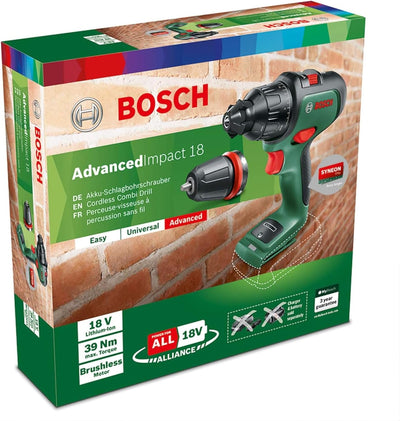 Bosch Akku Schlagbohrmaschine AdvancedImpact 18 (ohne Akku, 18 Volt System, im Karton) AdvancedImpac