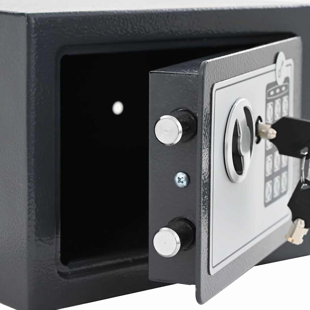 vidaXL Digitaler Safe mit Schloss Dunkelgrau 23 x 17 x 17 cm Stahl, Heim-Büro, moderner digitaler Sa