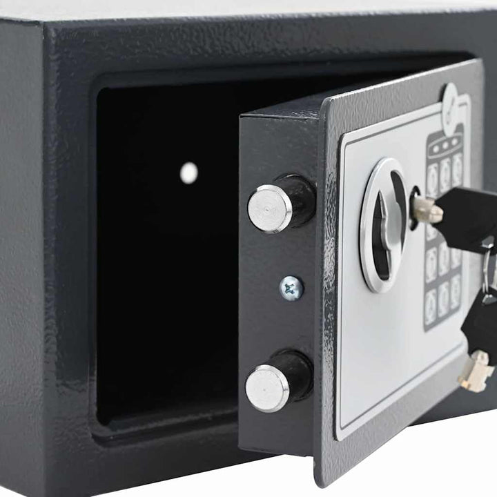 vidaXL Digitaler Safe mit Schloss Dunkelgrau 23 x 17 x 17 cm Stahl, Heim-Büro, moderner digitaler Sa