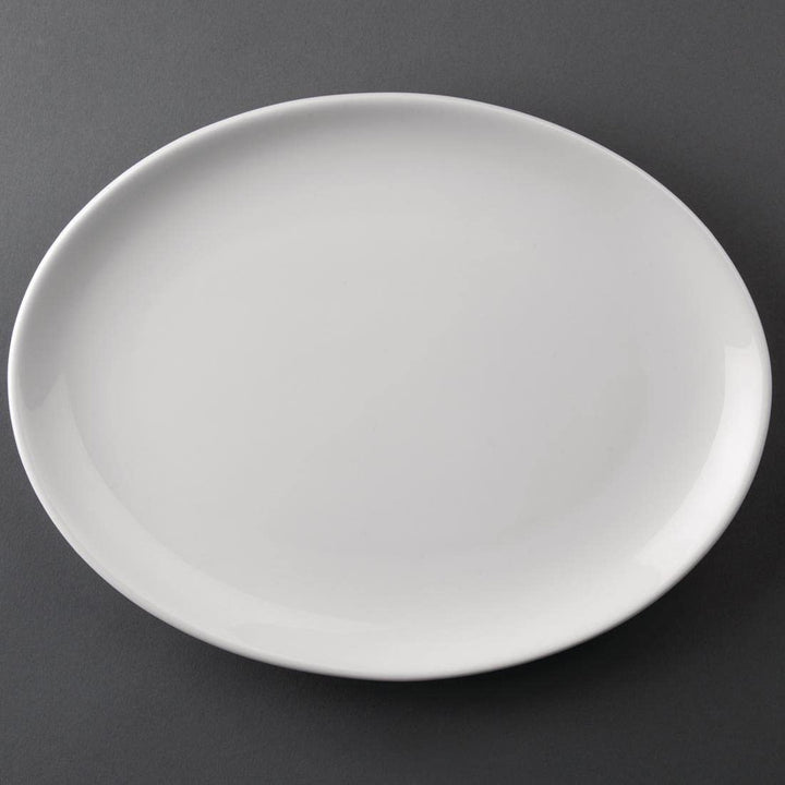 Olympia Athena Hotelware Ovaler Coupe Teller - 254x197mm 10x7 3/4" (Box 12), Weiss