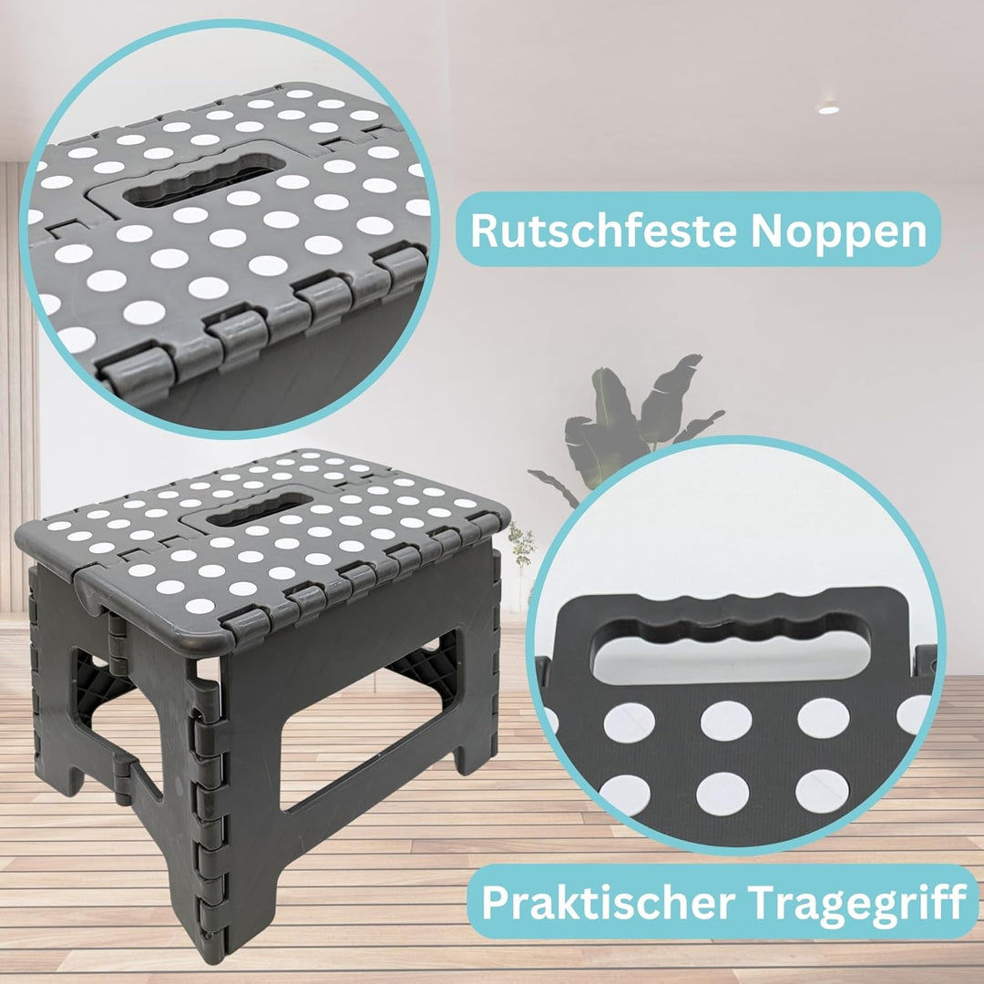 Hocker Tritthocker faltbar für Erwachsene und Kinder bis 150 kg Klapphocker aus Kunststoff rutschfes