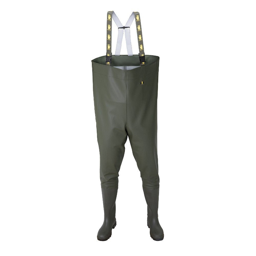 Wathose mit Stiefeln kältebeständig bis -50ºC, Olivenfarbe Dunkel