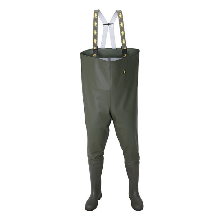 Wathose mit Stiefeln kältebeständig bis -50ºC, Olivenfarbe Dunkel