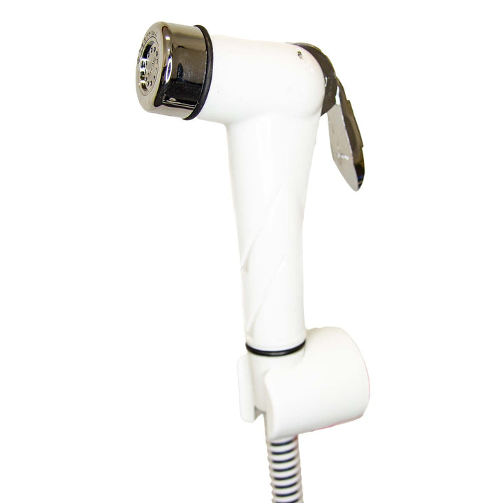 tecuro Bidet WC Handbrause Set SHATTAF, weiss/chrom, 1-strahlig, 1,20 m Schlauch und Wandhalter - T1