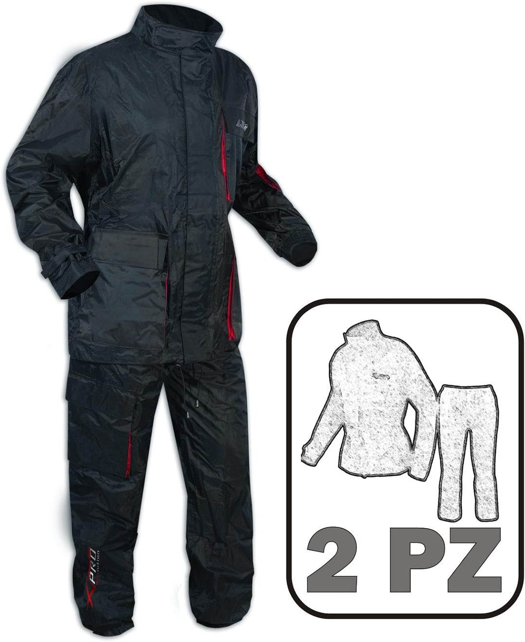 A-Pro Motorradkombi Roller Motorrad Regen Regenhose Regenjacke Wasserdicht Schwarz M M Schwarz, M Sc