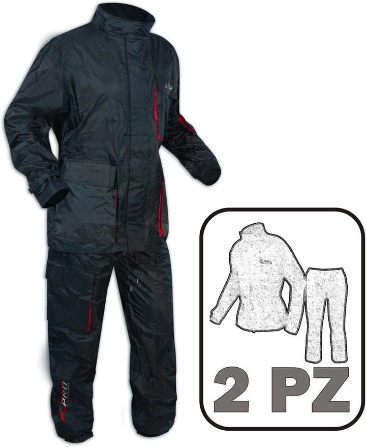 A-Pro Motorradkombi Roller Motorrad Regen Regenhose Regenjacke Wasserdicht Schwarz L L Schwarz, L Sc
