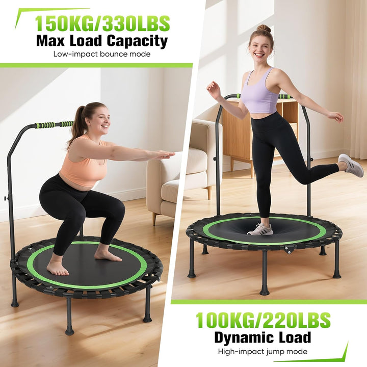FitnessTrampoline,101cm Mini-Trampolin,Tragkraft 200 kg Grün, Grün