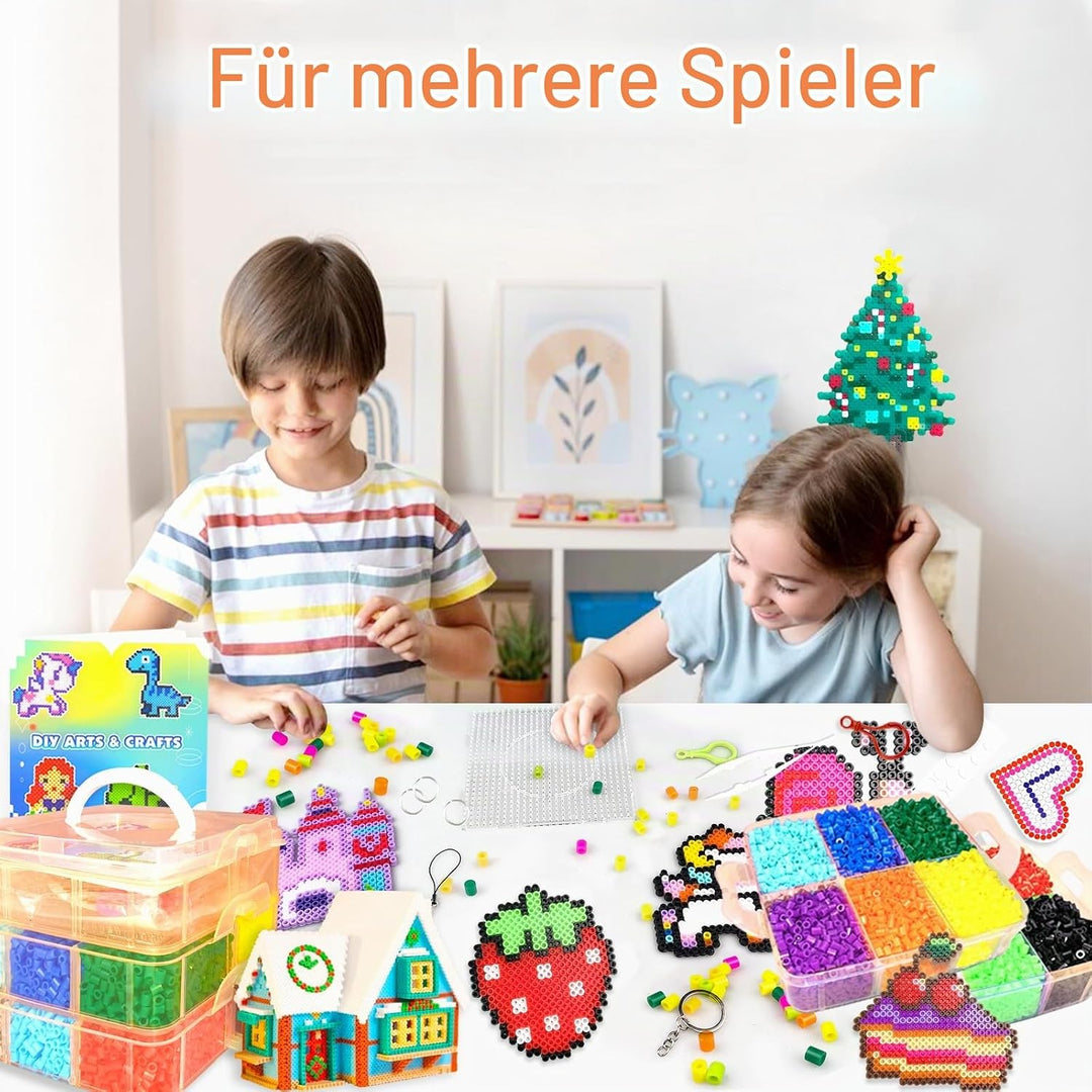 Sicherungsperlen-Set für Kinder – 11000 Sicherungsperlen, 20 Farben, 5 mm Perlen, Bastelsets mit Auf