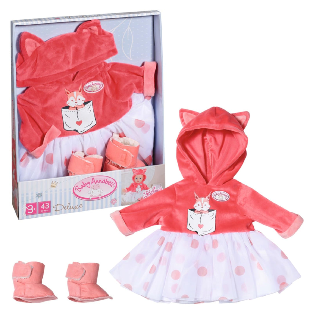 Baby Annabell, Puppenkleidung 43 cm, Deluxe Eichhörnchen Tutu 43cm, warmes Oberteil mit Tüllrock, 70