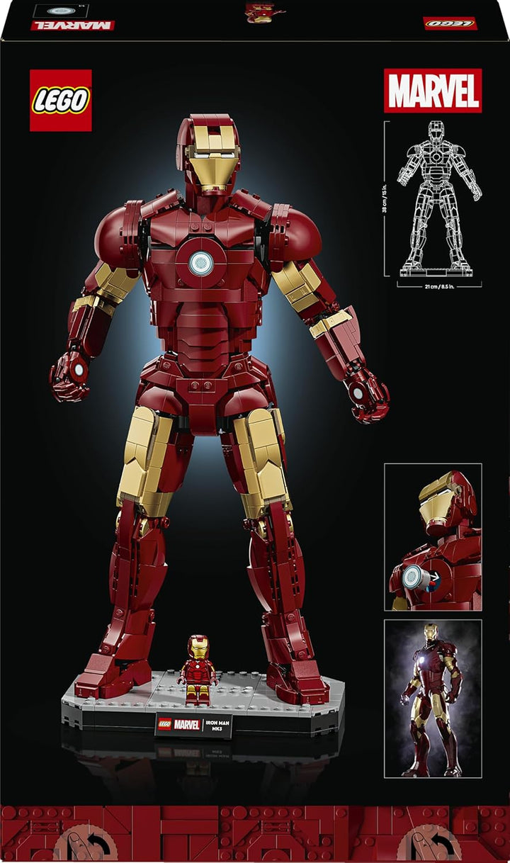LEGO | Marvel Iron Man Mark 3 Sammleredition - Avengers Bauset für Erwachsene - Modellbau mit Minifi