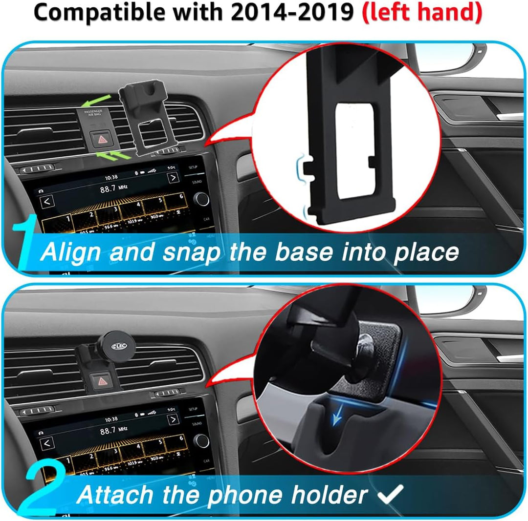 AYADA Telefonhalterung, kompatibel mit Golf 7, Starke Magnete, stabil, 360 ° drehbar, Freisprecheinr