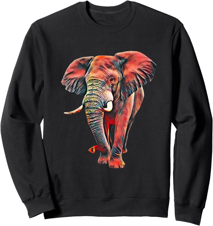 Elefanten Motiv Afrika Tiermotiv Wildtiere Tiere Elefant Sweatshirt
