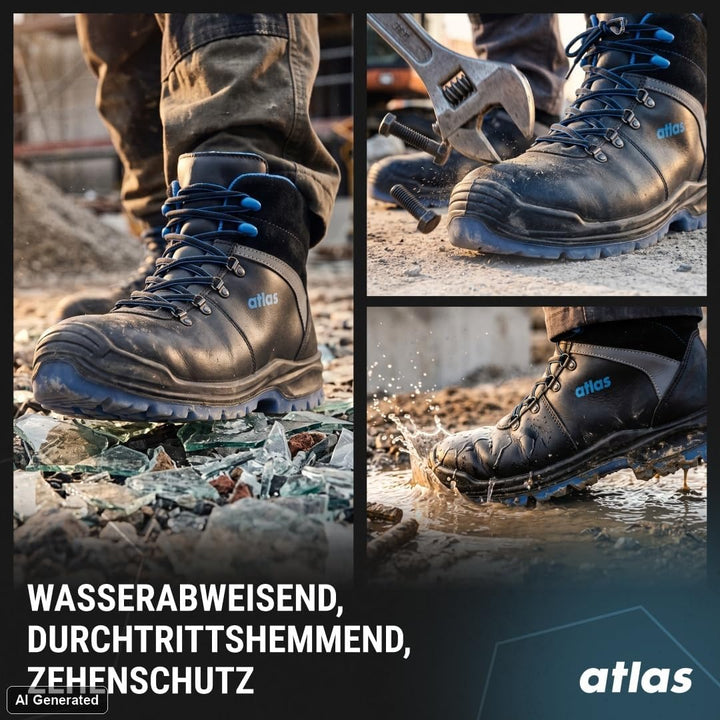 ATLAS S3 Herren Modern 49 EU Schwarz Blau, 49 EU Schwarz Blau