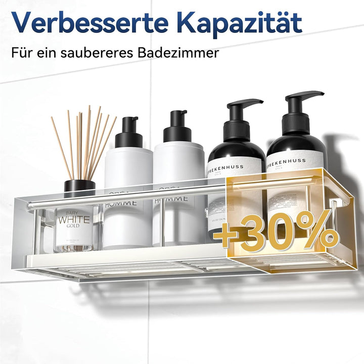 YASONIC Duschablage Ohne Bohren, 3 Stück Rostfreie Badezimmer Organizer, Schnelltrocknender Duschreg