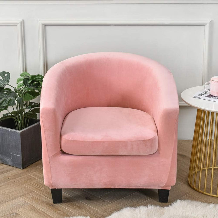TOPCHANCES 2 Stück Tub Club Stuhlhussen, hohe Stretch-Sessel, Sofa-Schonbezug mit Kissenbezug, Samt-