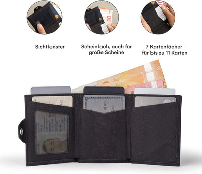 DONBOLSO NextGen Brieftasche | Slim Wallet mit Münzfach | RFID Schutz Geldbeutel | Kartenetui bis 11