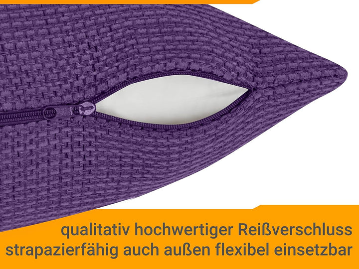 npluseins 2er Pack Kissenhüllen mit Struktur-Muster - Polsteroptik 617.767, 1 Pack (2 Stück) - Kisse