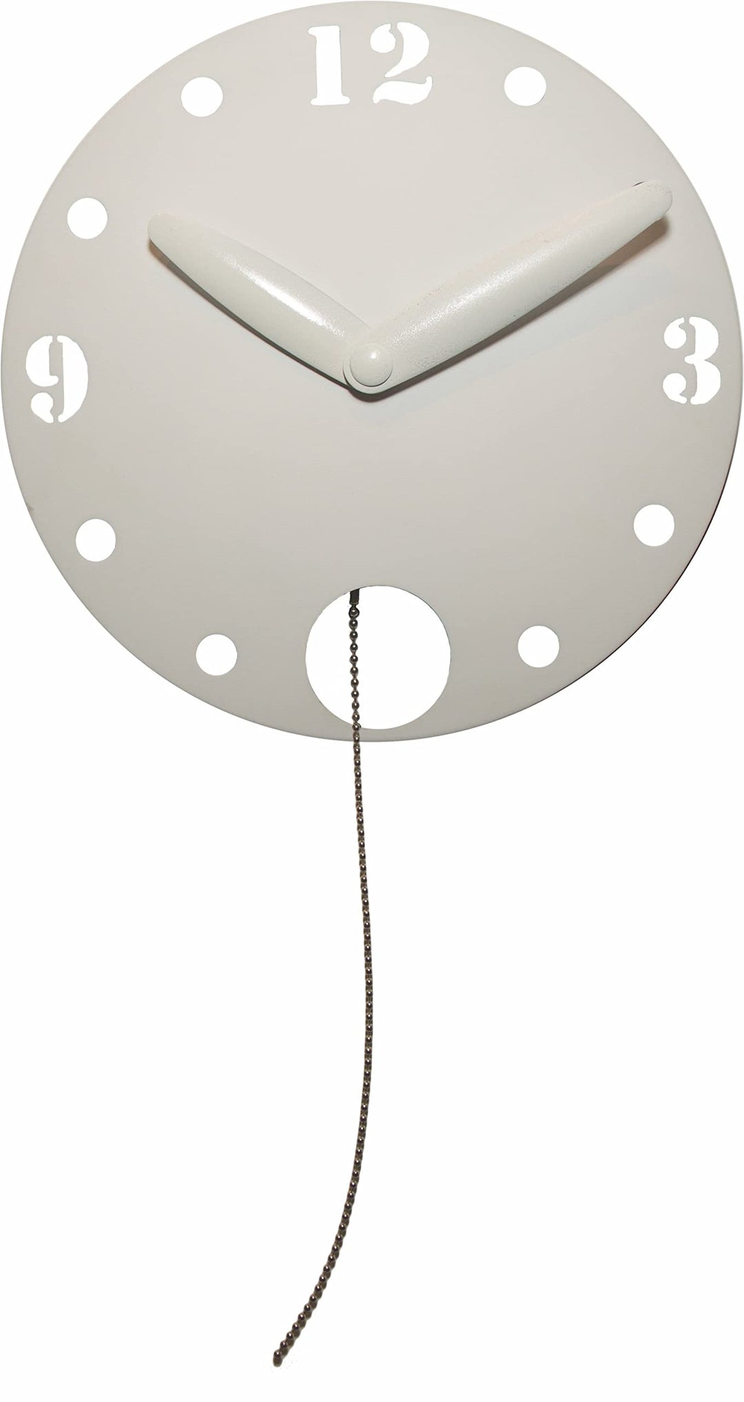 NeXtime Waggle Wanduhr Küchenuhr, Uhr, Bürouhr, Wohnzimmeruhr, Deko, Kunststoff, Weiss, 30 cm x 55,