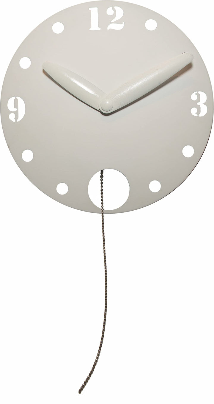 NeXtime Waggle Wanduhr Küchenuhr, Uhr, Bürouhr, Wohnzimmeruhr, Deko, Kunststoff, Weiss, 30 cm x 55,