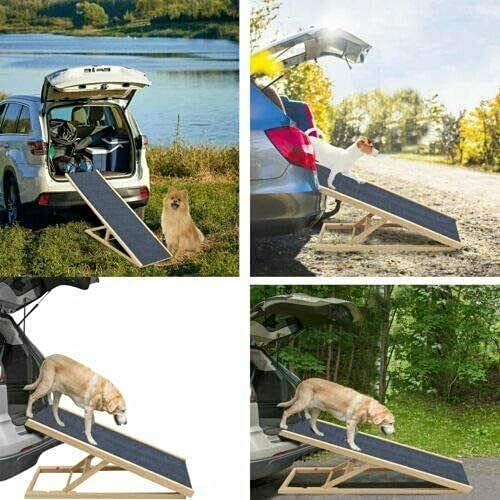 Haustierleiter Hunderampe, Hundetreppe Klappbar Grosse Hunde, Höhenverstellbar Hunde Rampe Sofa oder